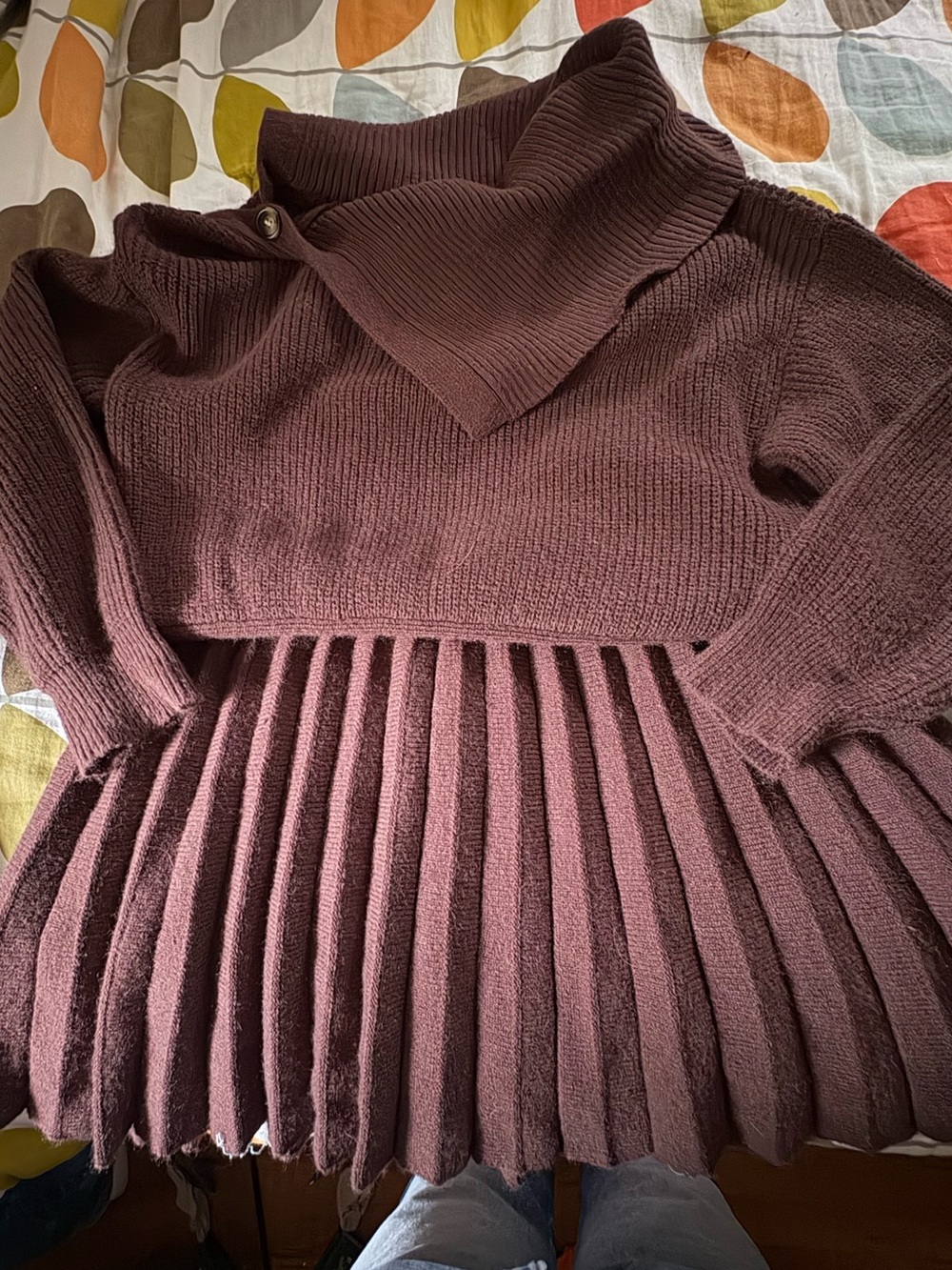 SHEIN Brown Off-Shoulder Ribbed sweater Mini Dress - Picture 5 of 8